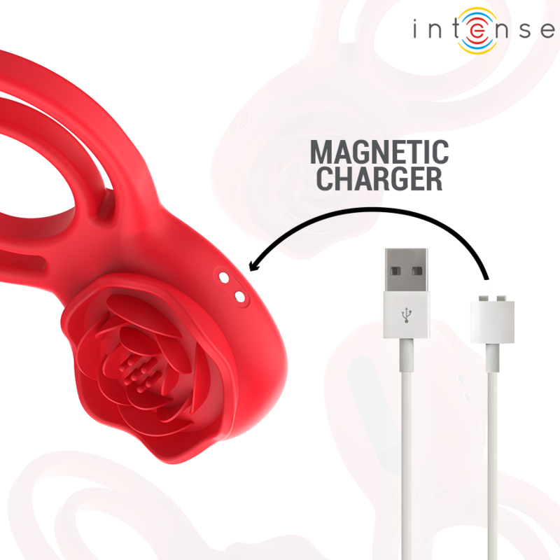 Intensegail Stimulator Rose 10 Vibrations Red Remote Control | Niks.fi verkkokauppa