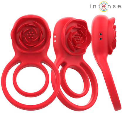 Intensegail Stimulator Rose 10 Vibrations Red Remote Control | Niks.fi verkkokauppa