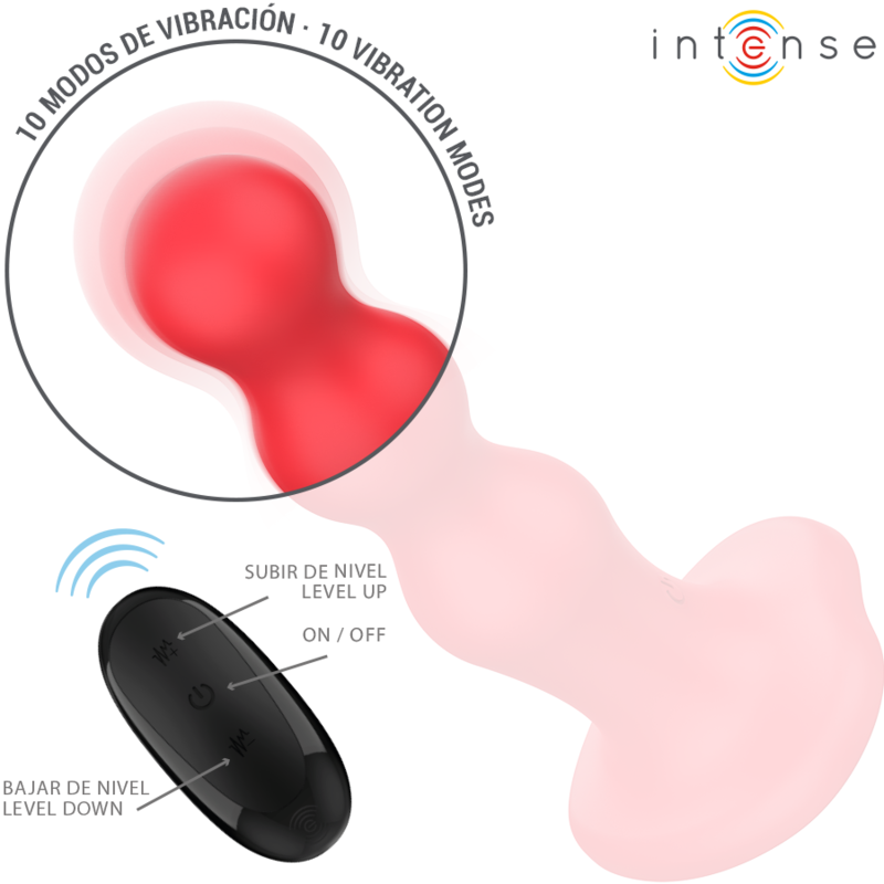 Intensecody Vibrator With Suction Cup Red Remote Control | Niks.fi verkkokauppa