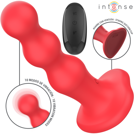 Intensecody Vibrator With Suction Cup Red Remote Control | Niks.fi verkkokauppa