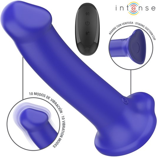 Intensevictoria Vibrator With Suction Cup 10 Vibrations Dark Blue Remote Control | Niks.fi verkkokauppa