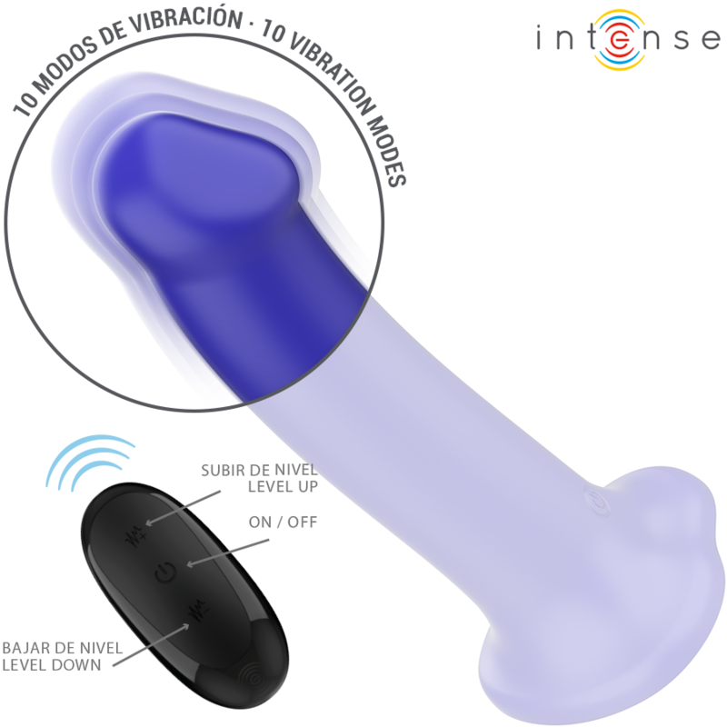 Intensevictoria Vibrator With Suction Cup 10 Vibrations Dark Blue Remote Control | Niks.fi verkkokauppa