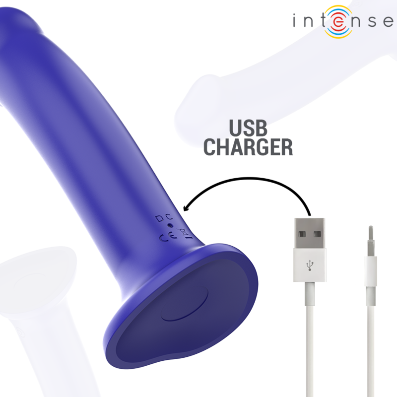 Intensevictoria Vibrator With Suction Cup 10 Vibrations Dark Blue Remote Control | Niks.fi verkkokauppa