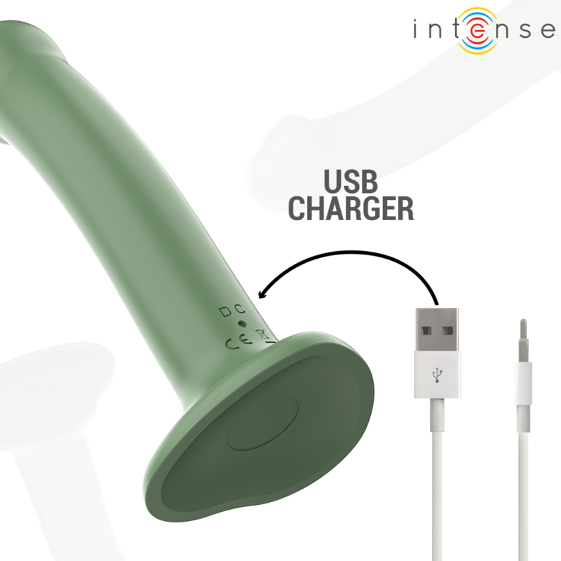 Intensebecca Vibrator With Suction Cup 10 Vibrations Green Remote Control | Niks.fi verkkokauppa