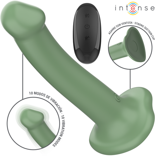 Intensebecca Vibrator With Suction Cup 10 Vibrations Green Remote Control | Niks.fi verkkokauppa