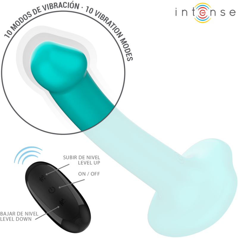 Intensekatie Vibrator With Suction Cup 10 Vibrations Blue Remote Control | Niks.fi verkkokauppa