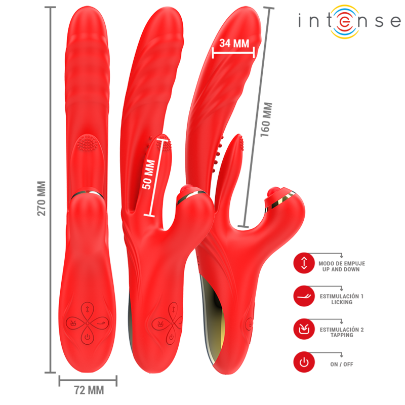 Intenserosalia Multifunction Vibrator 3 In 1 Red | Niks.fi verkkokauppa