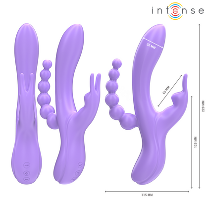Intensemiko Triple Vibrator Rabbit & Stimulator & Anal 7 Vibrations Purple | Niks.fi verkkokauppa