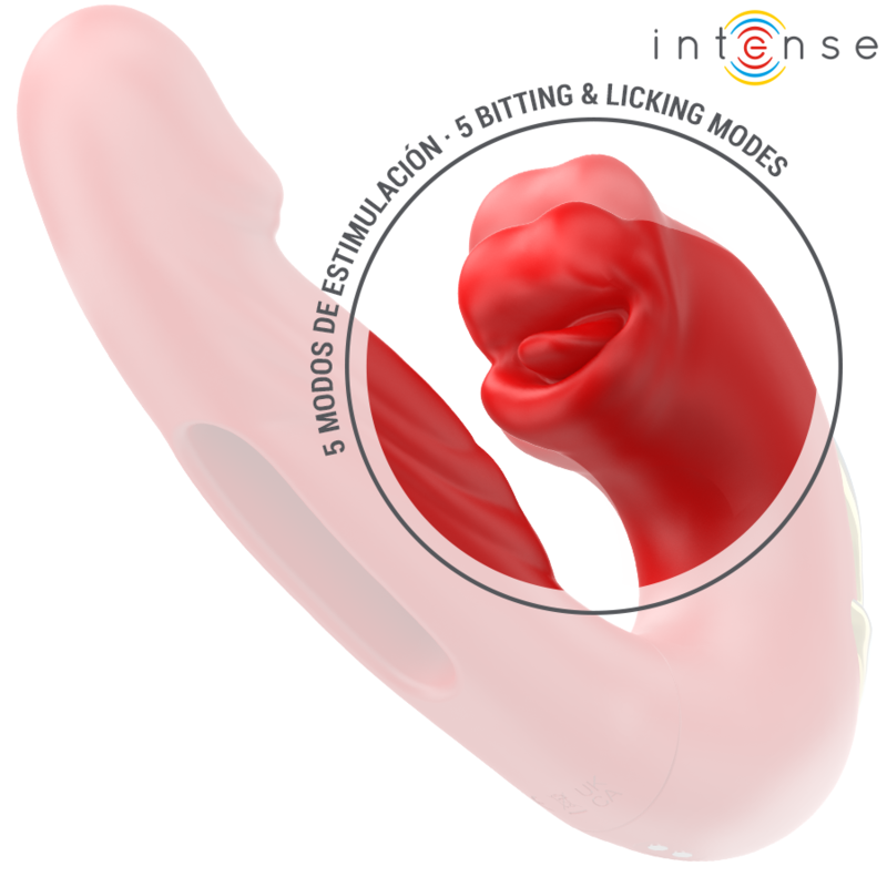 Intensenathy Double Vibrator With Multifunction Stimulating Mouth Red | Niks.fi verkkokauppa