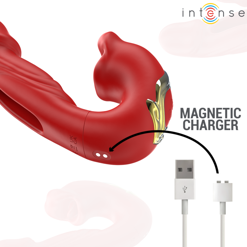 Intensenathy Double Vibrator With Multifunction Stimulating Mouth Red | Niks.fi verkkokauppa