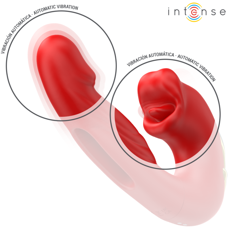 Intensenathy Double Vibrator With Multifunction Stimulating Mouth Red | Niks.fi verkkokauppa