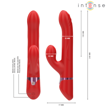 Intenselele Multifunction Vibrator Rotating & Oscillation & Stimulation Red | Niks.fi verkkokauppa