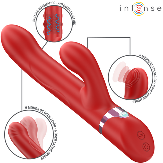 Intenselele Multifunction Vibrator Rotating & Oscillation & Stimulation Red | Niks.fi verkkokauppa