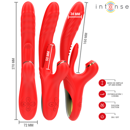 Intensekarol Multifunction Vibrator Thrust & Stimulation & Stimulating Waves Red | Niks.fi verkkokauppa