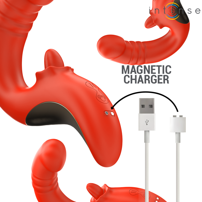 Intensepaulina Vibrator And Stimulator In U Shape Red | Niks.fi verkkokauppa