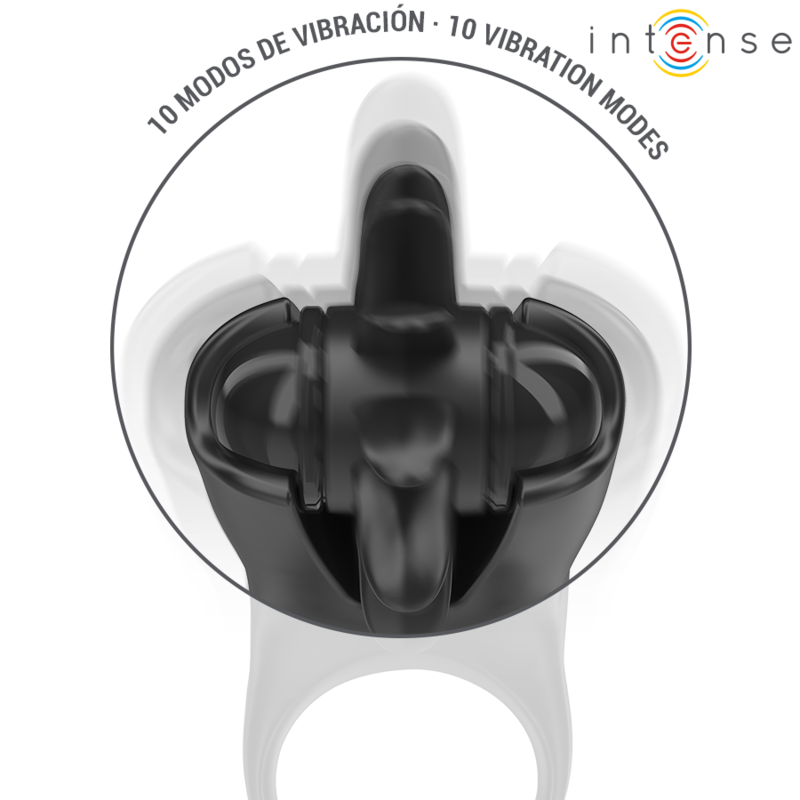 Intensemabel Vibrating Ring 10 Vibrations With Clitoris Stimulator Black | Niks.fi verkkokauppa