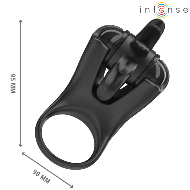 Intensemabel Vibrating Ring 10 Vibrations With Clitoris Stimulator Black | Niks.fi verkkokauppa