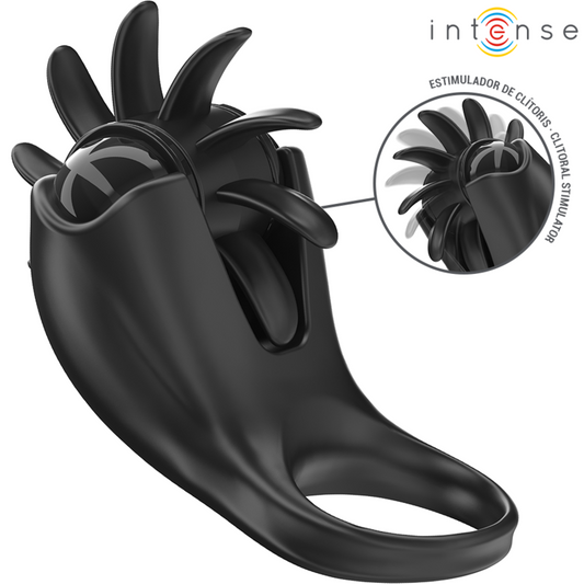 Intensemabel Vibrating Ring 10 Vibrations With Clitoris Stimulator Black | Niks.fi verkkokauppa