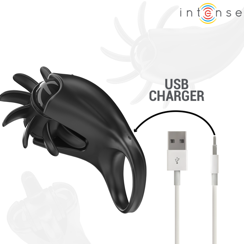 Intensemabel Vibrating Ring 10 Vibrations With Clitoris Stimulator Black | Niks.fi verkkokauppa
