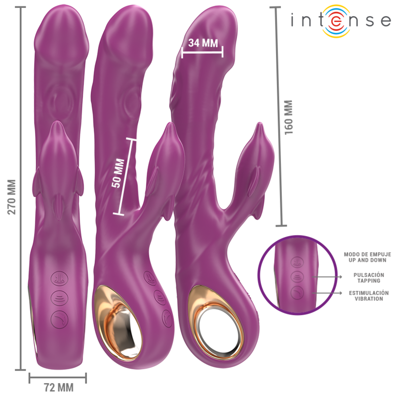 Intensehalle Multifunction Vibrator With Dolphin Stimulating Tongue Purple | Niks.fi verkkokauppa