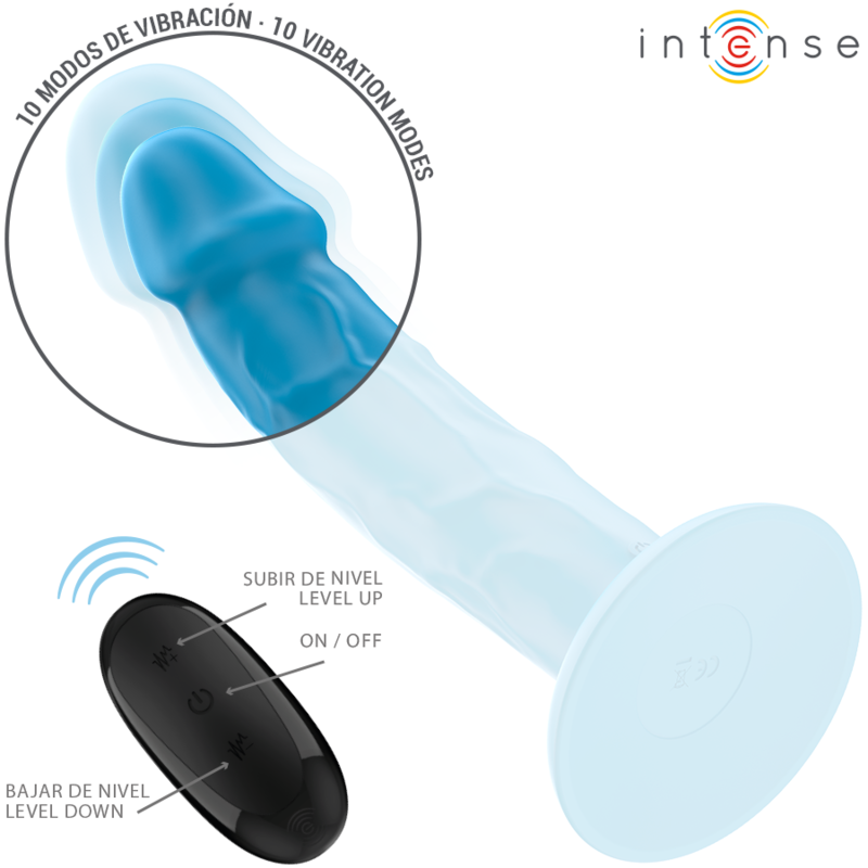Intensephoebe Realistic Vibrator 10 Vibrations Blue Remote Control | Niks.fi verkkokauppa