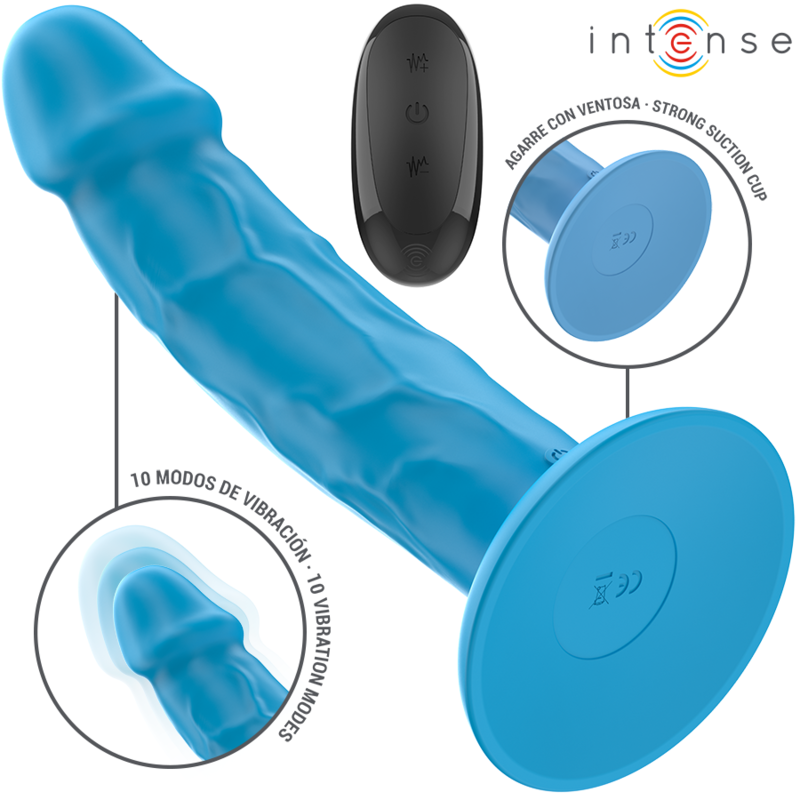 Intensephoebe Realistic Vibrator 10 Vibrations Blue Remote Control | Niks.fi verkkokauppa
