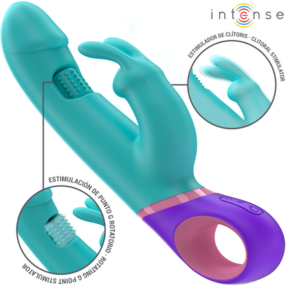 Intensemonica Rabbit Vibrator With Rotating G-Spot Stimulator Blue | Niks.fi verkkokauppa