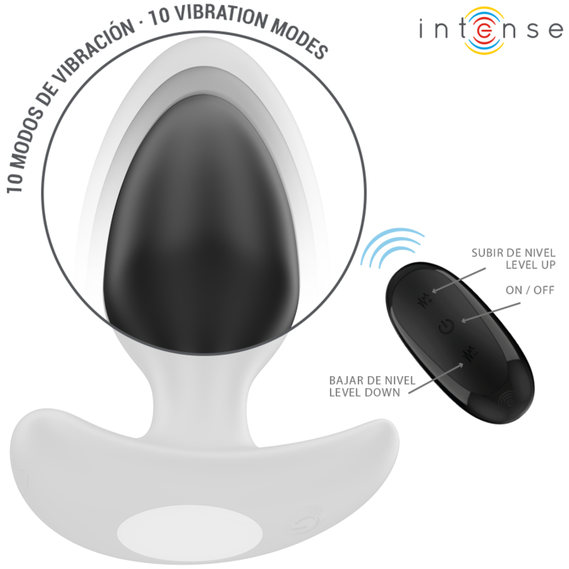 Intensejoey Anal Plug 10 Vibrations Black Remote Control | Niks.fi verkkokauppa