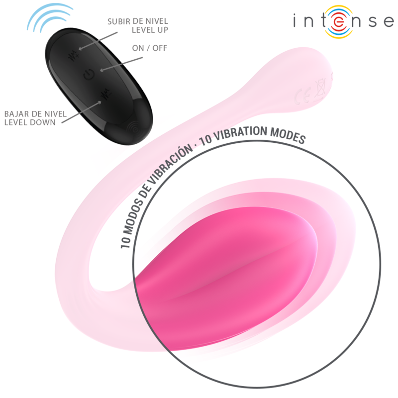 Intensejanice U Vibrator Double Stimulation 10 Vibrations Pink Remote Control | Niks.fi verkkokauppa