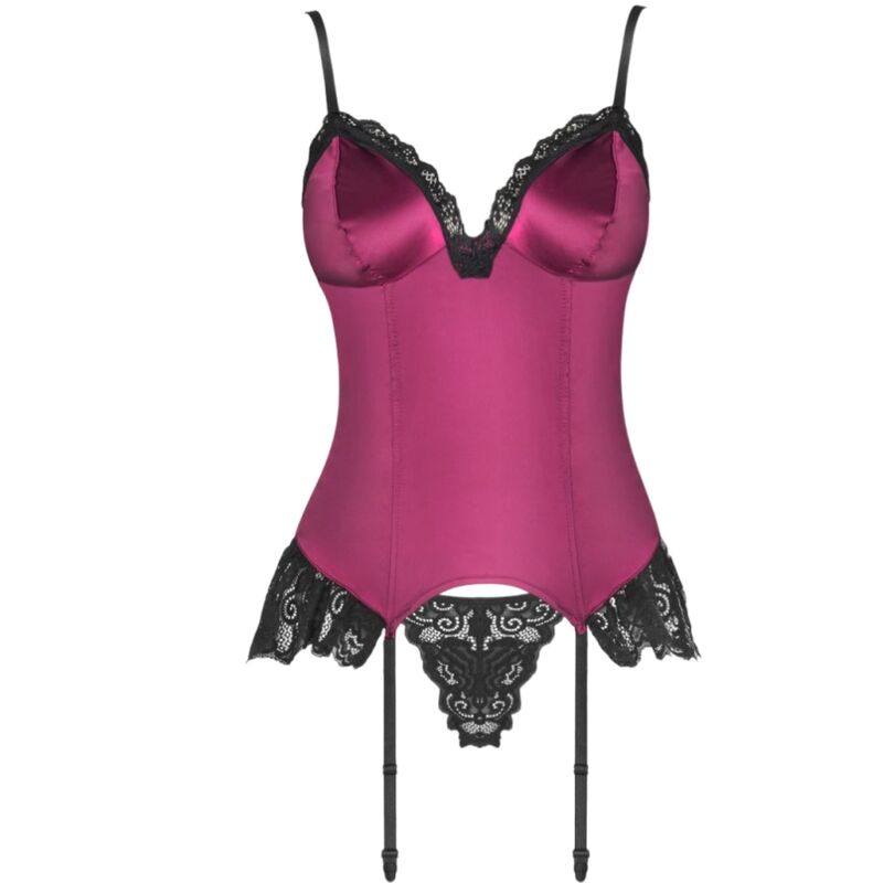 Livco Corsetti Fashionagrafena Cf 90436 Corset + Thong Burgundy L/Xl | Niks.fi verkkokauppa