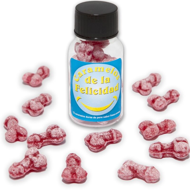 Diablo Picantejar Of 12 Strawberry/Cherry Happy Penis-Shaped Candies | Niks.fi verkkokauppa