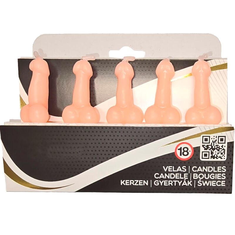 Diablo Picantebox Of 5 Flesh Penis-Shaped Candles | Niks.fi verkkokauppa