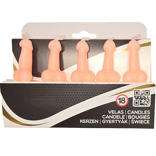 Diablo Picantebox Of 5 Flesh Penis-Shaped Candles | Niks.fi verkkokauppa