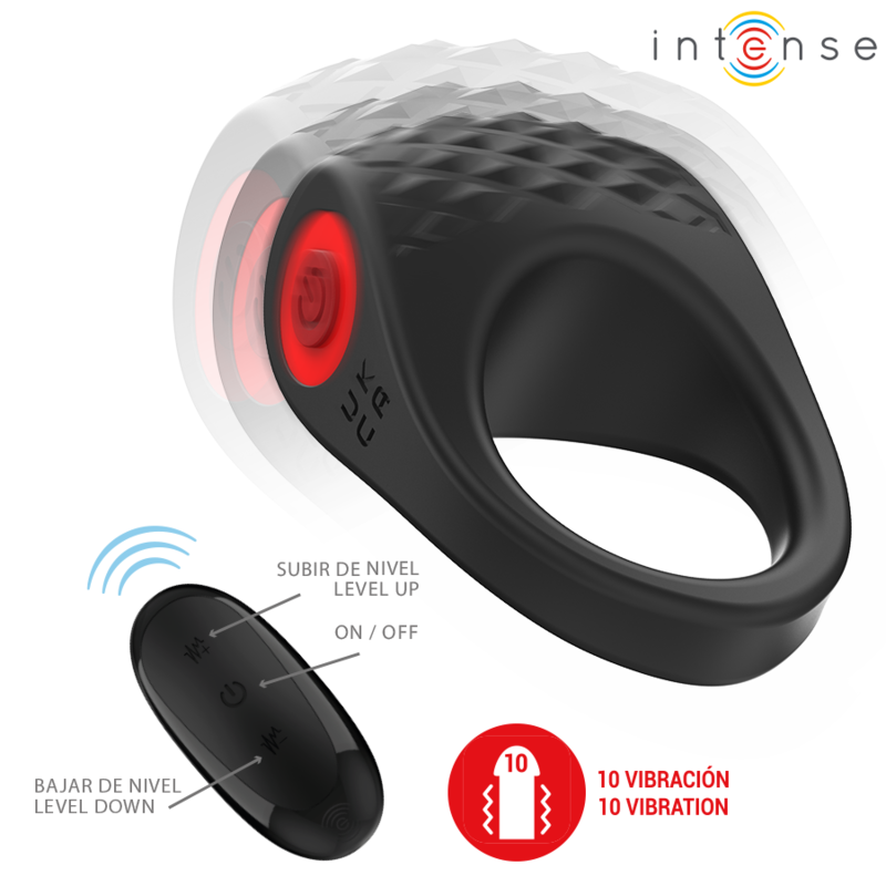 Intenseclover Vibrator Penis Ring 10 Vibrations Black | Niks.fi verkkokauppa