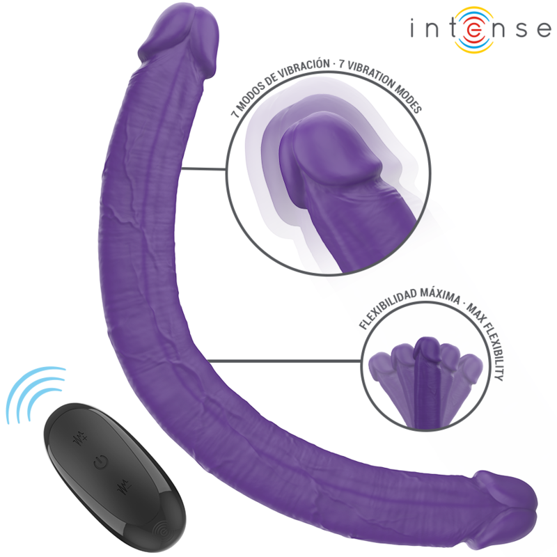 Intensegunter Dildo Double Vibrator 40 Cm Purple Remote Control | Niks.fi verkkokauppa