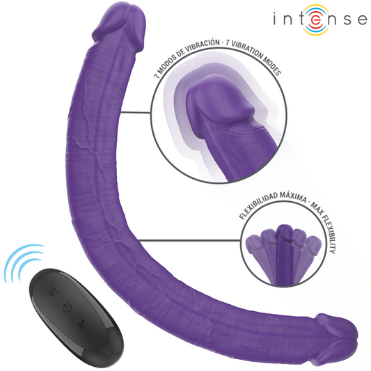 Intensegunter Dildo Double Vibrator 40 Cm Purple Remote Control | Niks.fi verkkokauppa