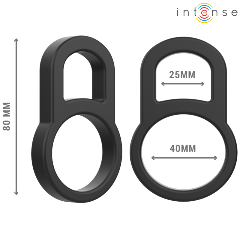 Intensebobby Double Silicone Penis Ring Black | Niks.fi verkkokauppa
