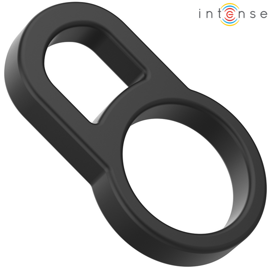 Intensebobby Double Silicone Penis Ring Black | Niks.fi verkkokauppa