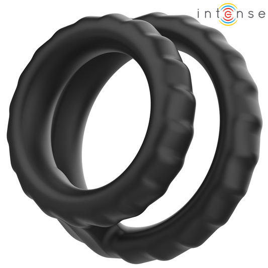 Intensedewey Double Silicone Penis Ring Black Model 2 | Niks.fi verkkokauppa