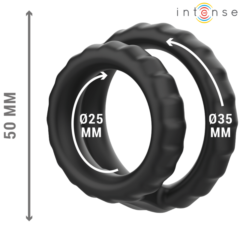 Intensedewey Double Silicone Penis Ring Black Model 2 | Niks.fi verkkokauppa
