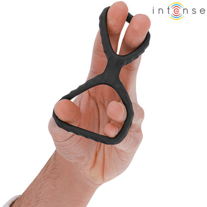 Intensedewey Double Silicone Penis Ring Black Model 2 | Niks.fi verkkokauppa