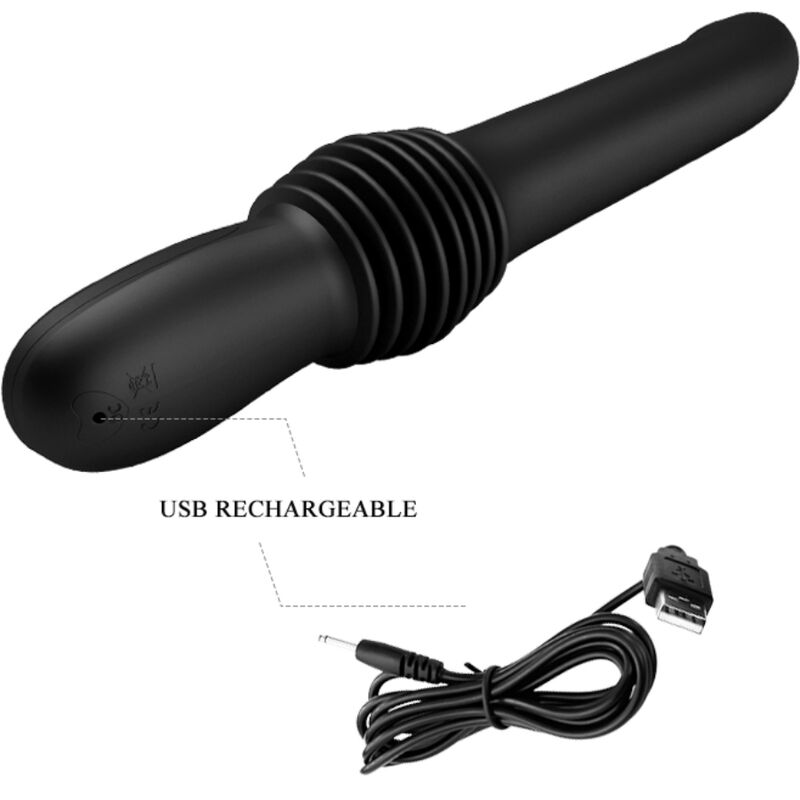 Pazuzu Vibrator 3 Thrust Modes Black | Niks.fi verkkokauppa