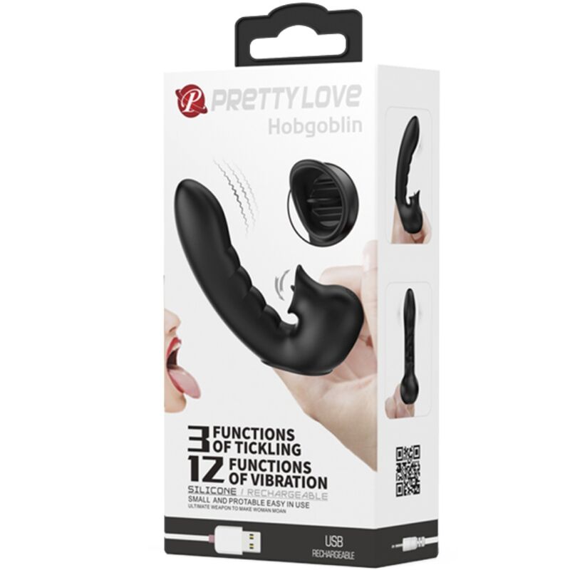 Hobgoblin Vibrating Finger Case 12 Vibrations + Clitoris Stimulator Black | Niks.fi verkkokauppa