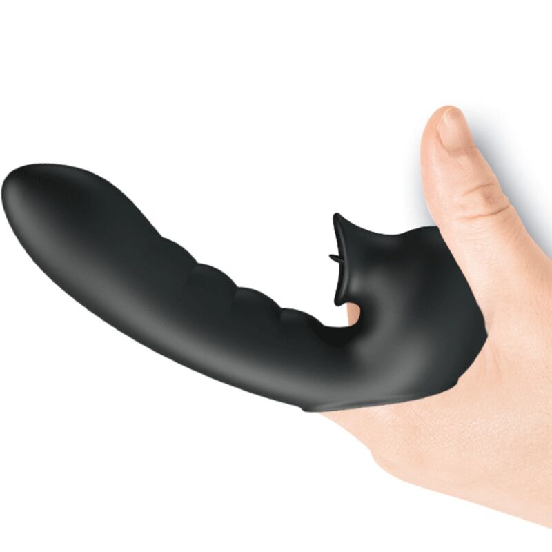 Hobgoblin Vibrating Finger Case 12 Vibrations + Clitoris Stimulator Black | Niks.fi verkkokauppa