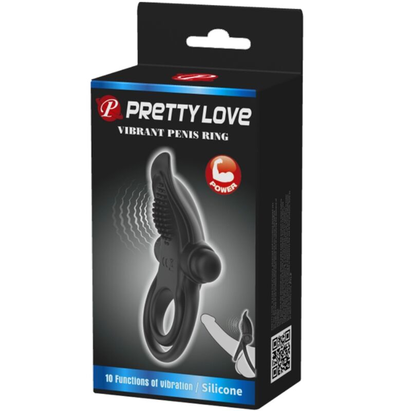 Double Vibrating Ring + Clitoris Stimulator 10 Vibrations Black | Niks.fi verkkokauppa