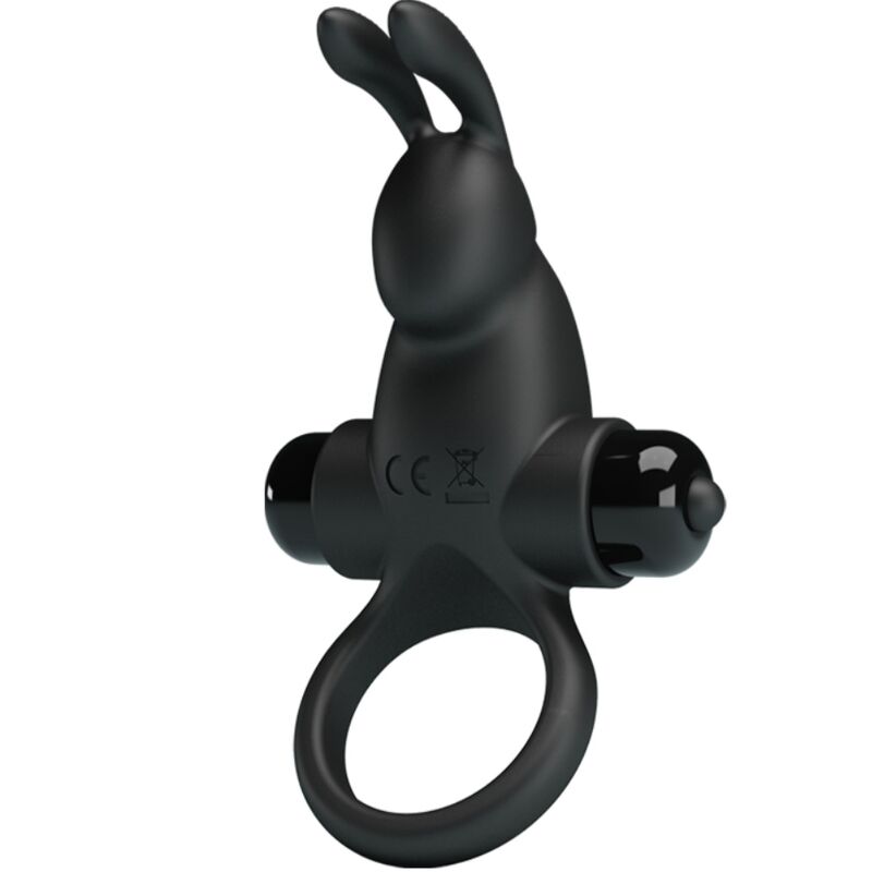 Vibrating Ring + Rabbit Clitoris Stimulator 10 Vibrations Black | Niks.fi verkkokauppa