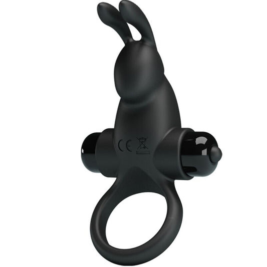 Vibrating Ring + Rabbit Clitoris Stimulator 10 Vibrations Black | Niks.fi verkkokauppa