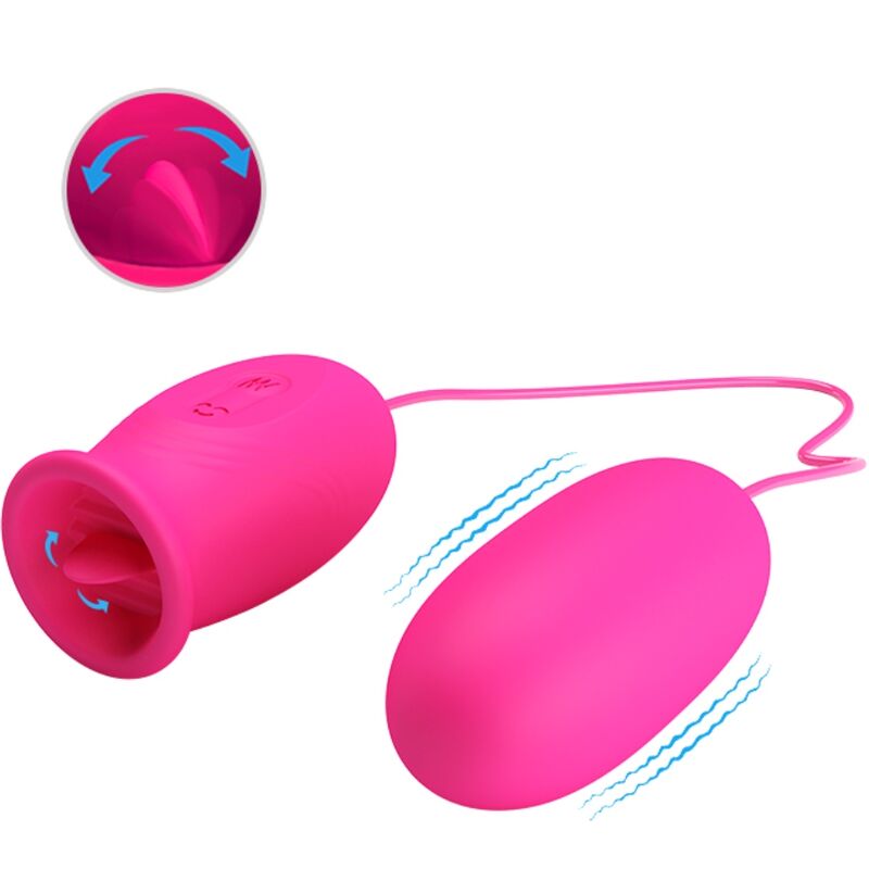 Daisy Vibrating Egg + Clitoris Stimulating Tongue Pink | Niks.fi verkkokauppa