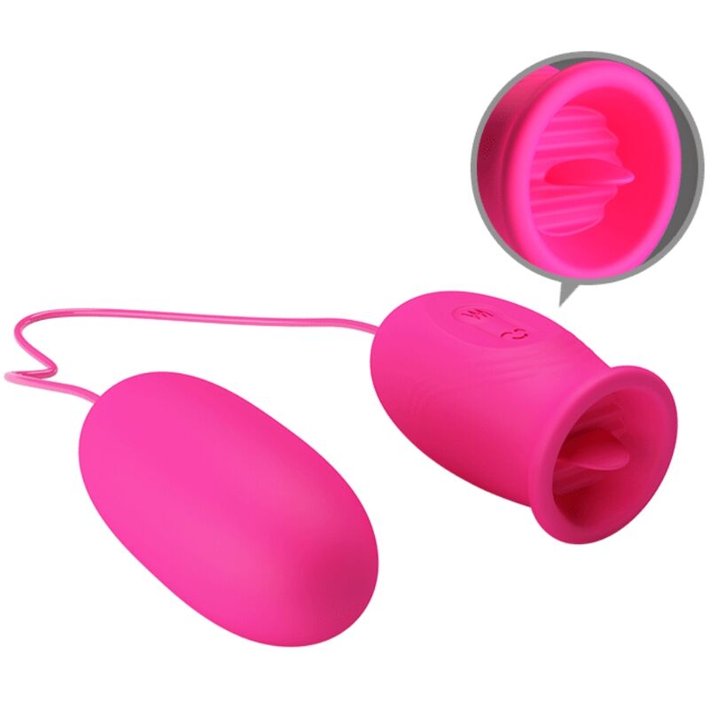 Daisy Vibrating Egg + Clitoris Stimulating Tongue Pink | Niks.fi verkkokauppa