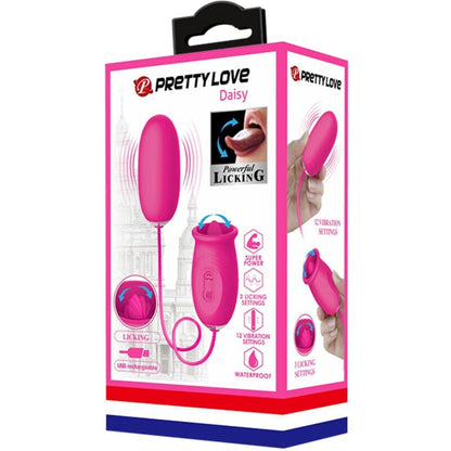 Daisy Vibrating Egg + Clitoris Stimulating Tongue Pink | Niks.fi verkkokauppa